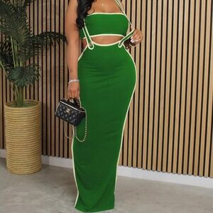 Miiyana 2 Piece Bodycon Maxi Skirt and Tube Top